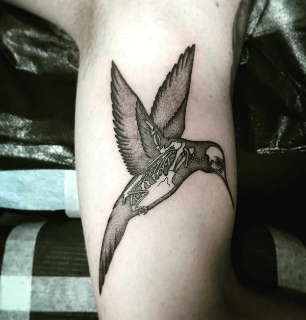 Hummingbird Skeleton Tattoo 2