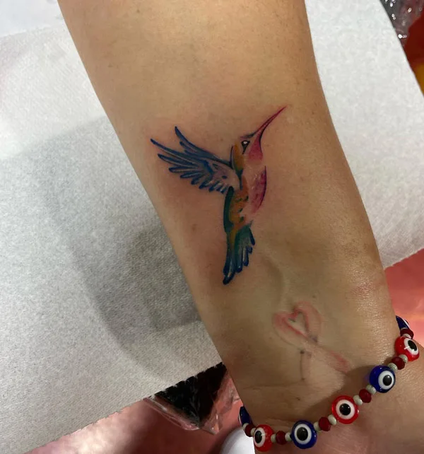Hummingbird Wrist Tattoo