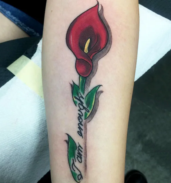 I am enough Calla Lilly tattoo