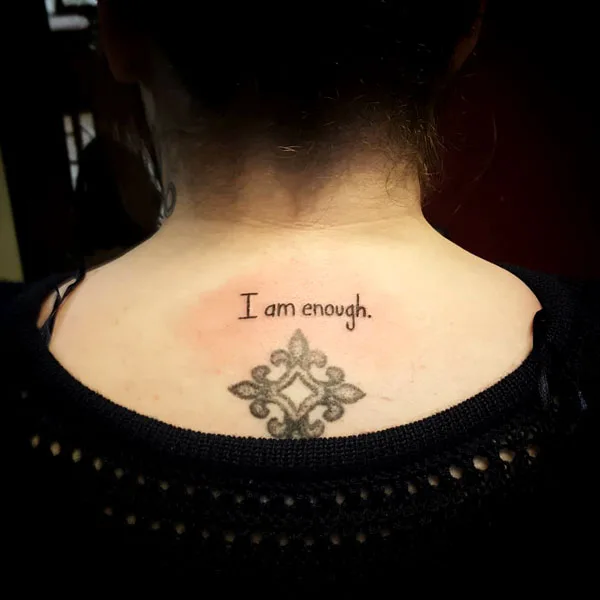 I am enough back tattoo