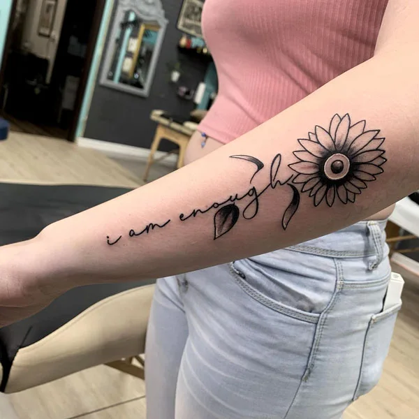 I am enough forearm tattoo