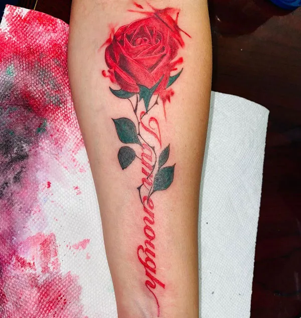 I am enough tattoo with flower
