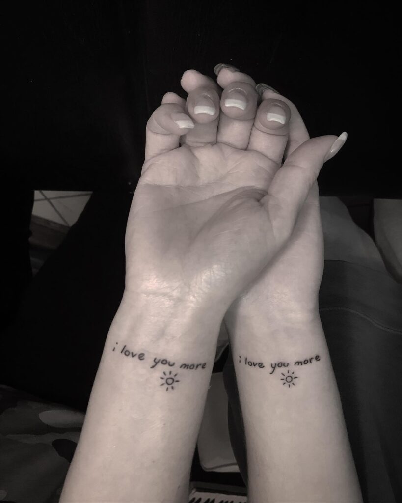 I Love You More Sun Symbol Mother Daughter Tattoos for Warmth and Guidance