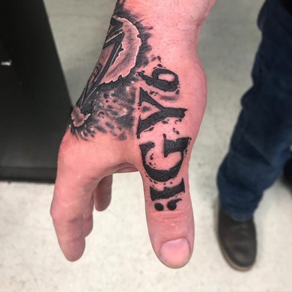 IGY6 finger tattoo