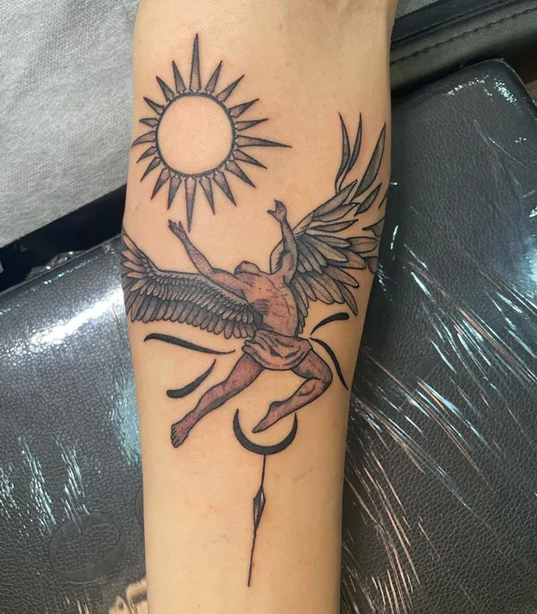 Icarus and The Sun Tattoo 1