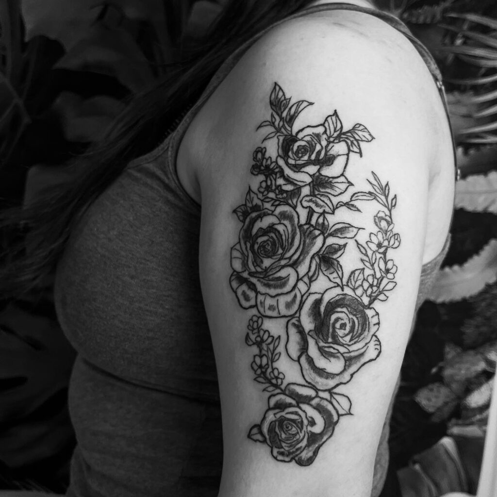 Illustrative Rose Half Sleeve Tattoo for Women An Ode to Femininity and Everlasting Love