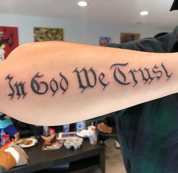 In god we trust tattoo 12