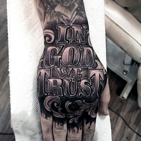 In god we trust tattoo 25