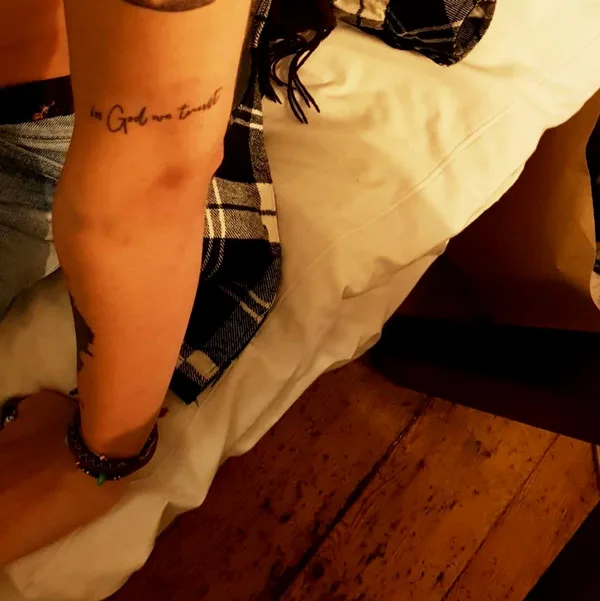 In god we trust tattoo small