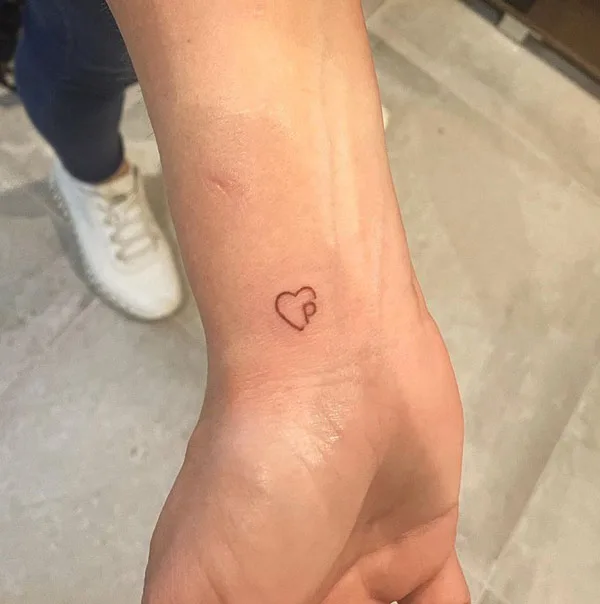 Initial Heart Tattoo 2