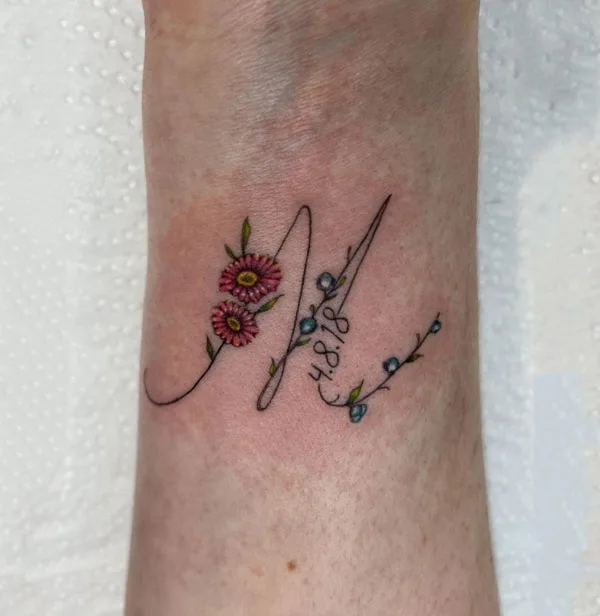 Initial M Tattoo 1