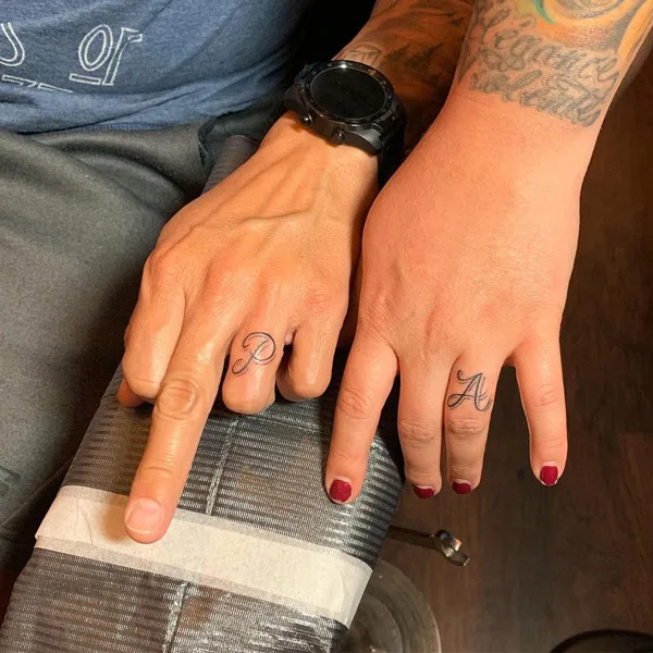 Initial Wedding Ring Tattoo 1