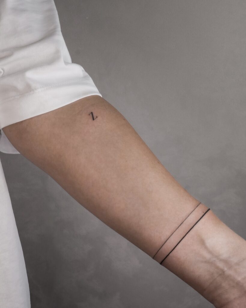 Inner Forearm 'Z' Letter Tattoo: Minimalist Charm