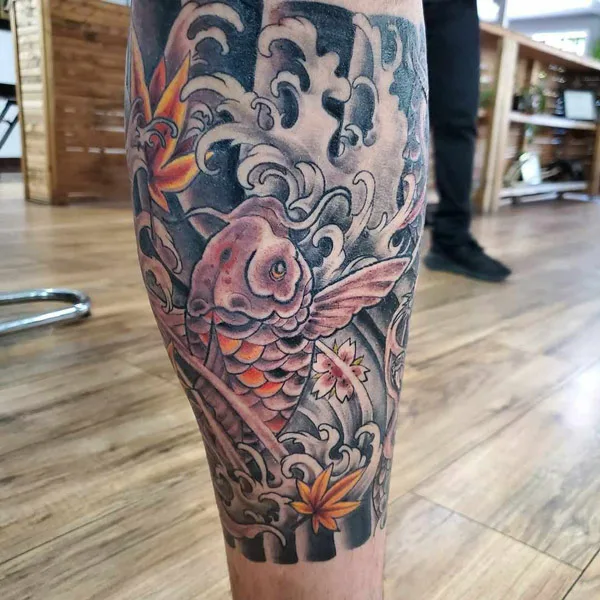 Japanese Calf Tattoo