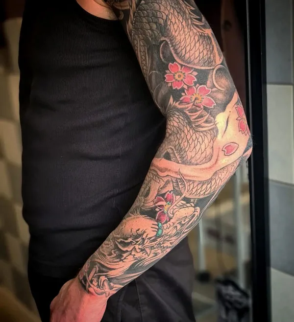 Japanese Dragon Sleeve Tattoo 2