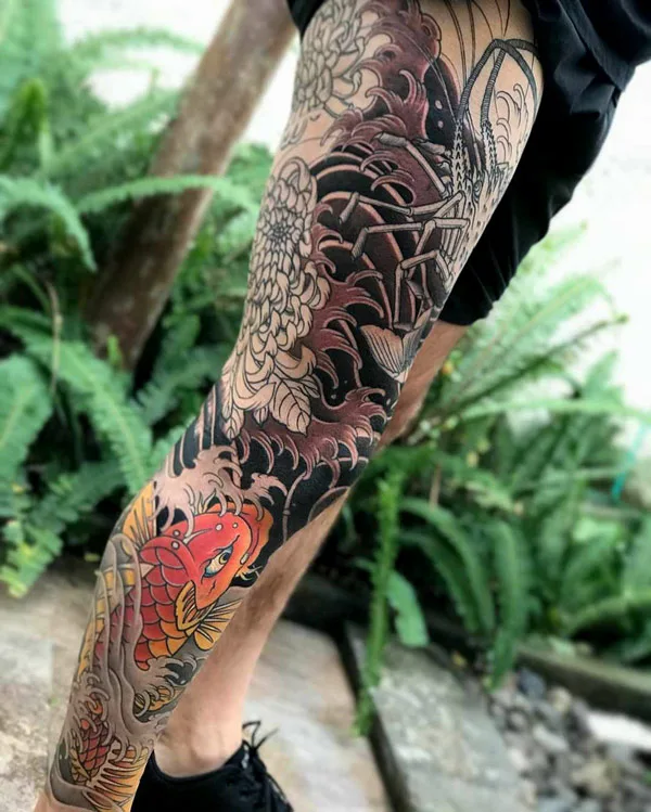 Japanese Leg Sleeve Tattoo 2