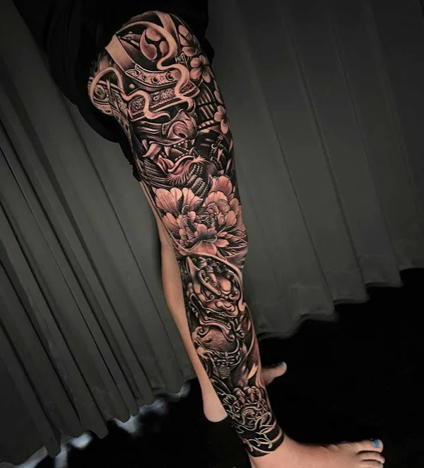 Japanese Leg Sleeve Tattoo 3