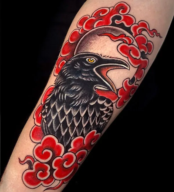 Japanese Raven Tattoo