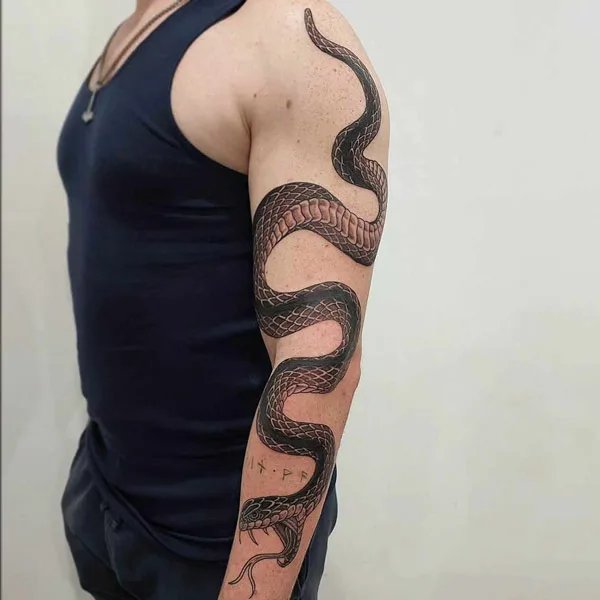 Japanese Snake Sleeve Tattoo 1