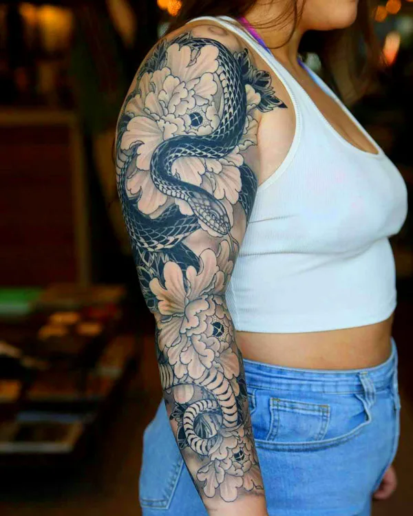 Japanese Snake Sleeve Tattoo 2
