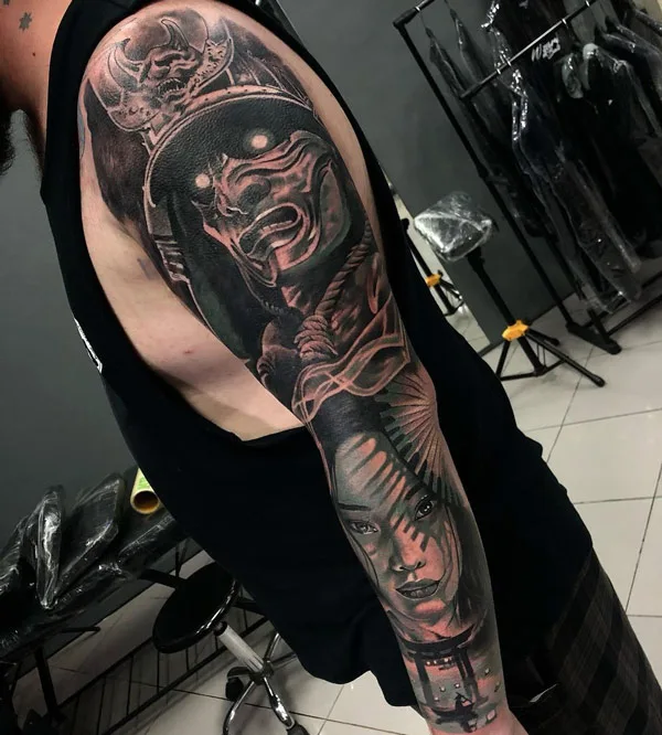 Japanese Warrior Sleeve Tattoo 2