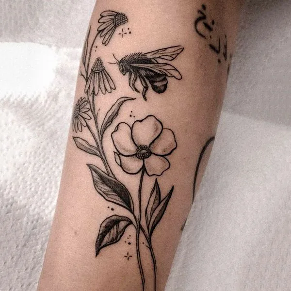 Japanese bee tattoo