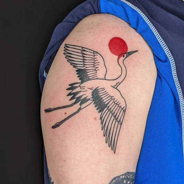 Japanese crane tattoo 1
