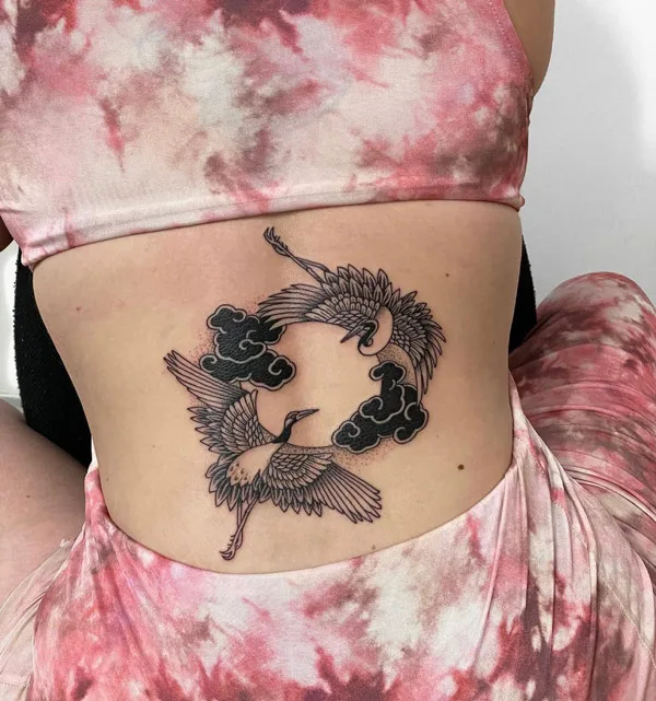 Japanese crane tattoo 19