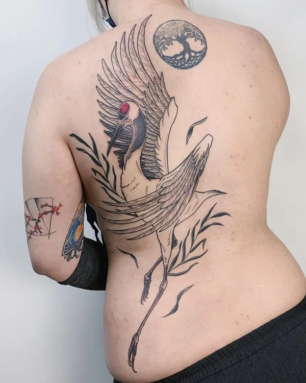 Japanese crane tattoo 23