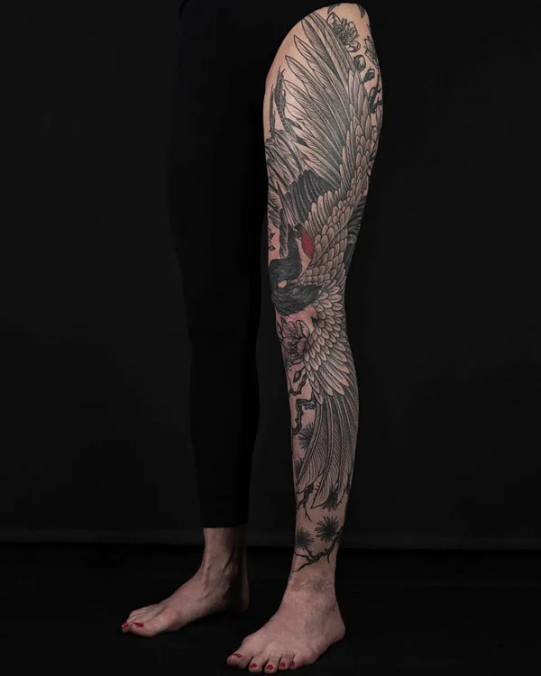 Japanese crane tattoo 25