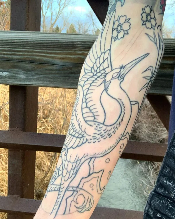 Japanese crane tattoo 27