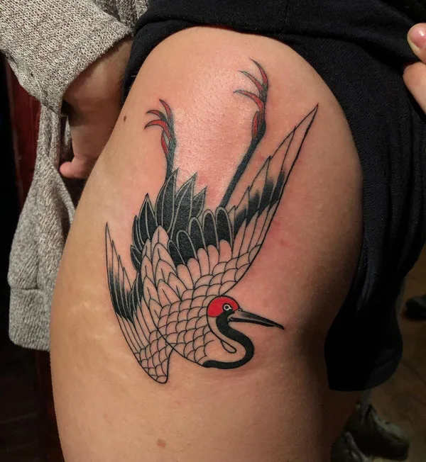 Japanese crane tattoo 37