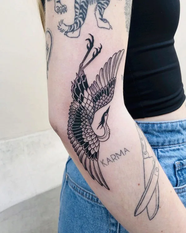 Japanese crane tattoo 38