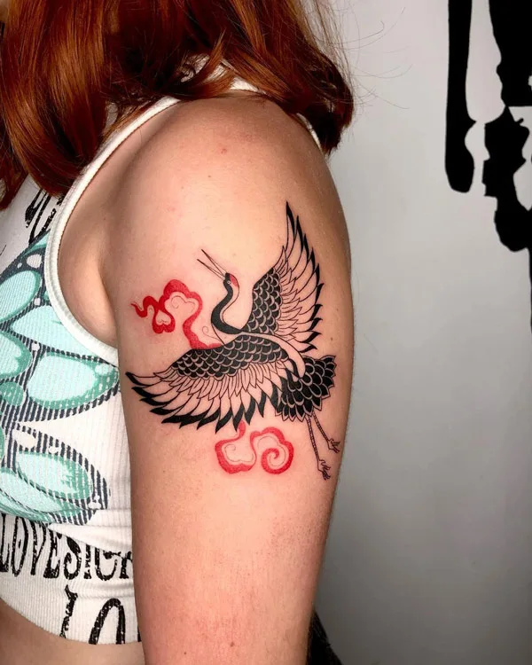 Japanese crane tattoo 41