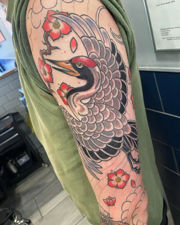 Japanese crane tattoo 43