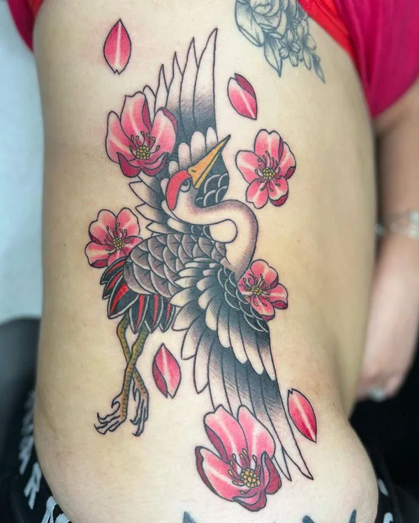 Japanese crane tattoo 47