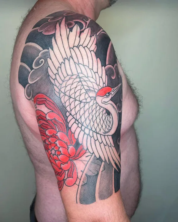 Japanese crane tattoo 50
