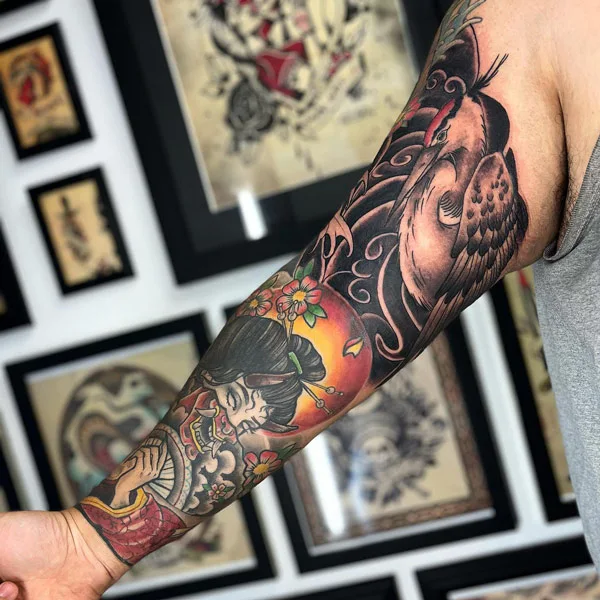 Japanese crane tattoo 52