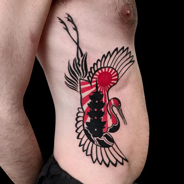 Japanese crane tattoo 55