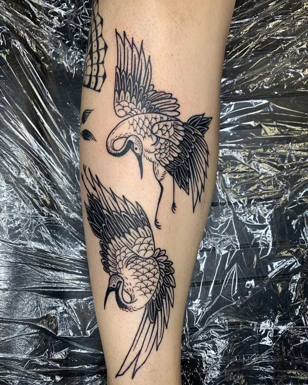 Japanese crane tattoo 57