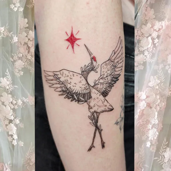 Japanese crane tattoo 60