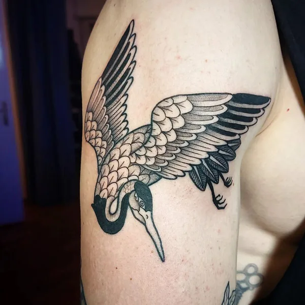 Japanese crane tattoo 64