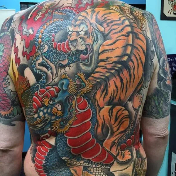 Japanese dragon and tiger tattoo 1
