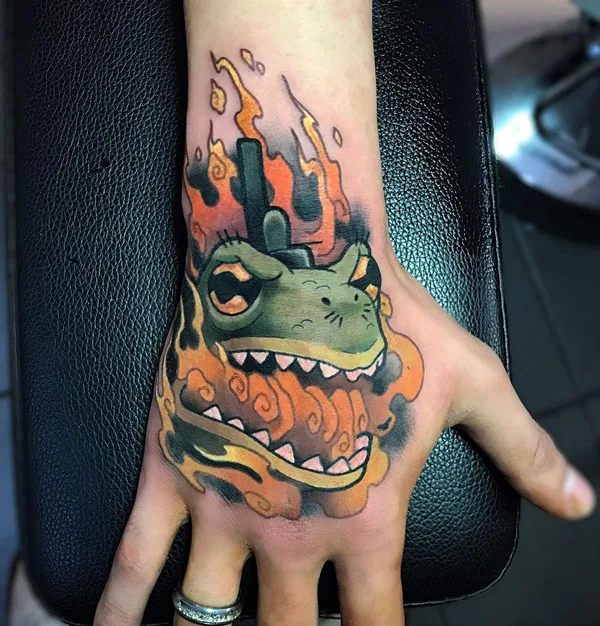 Japanese frog tattoo 10