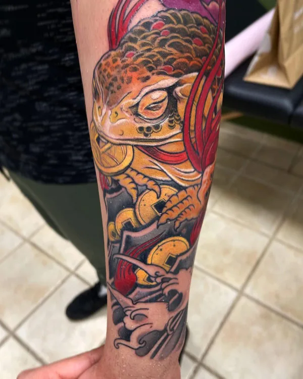 Japanese frog tattoo 19