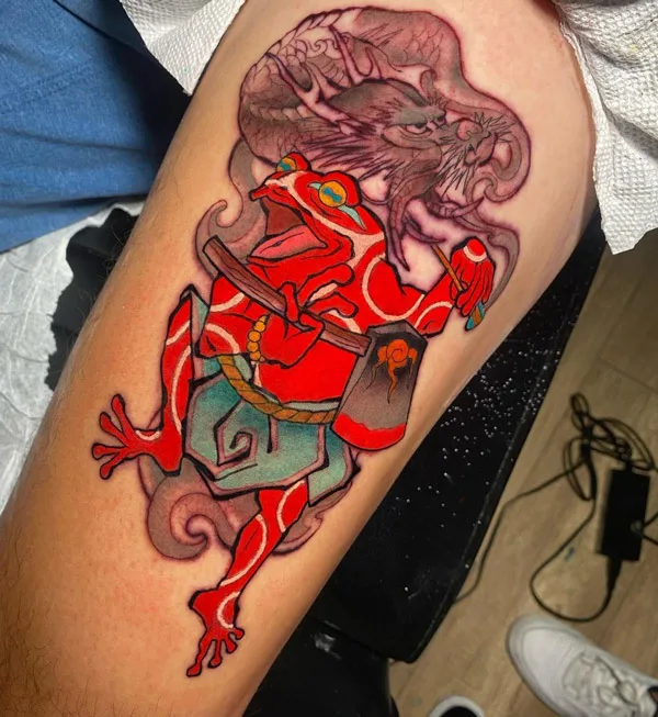 Japanese frog tattoo 2