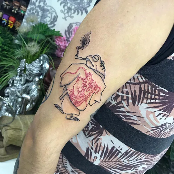 Japanese frog tattoo 3
