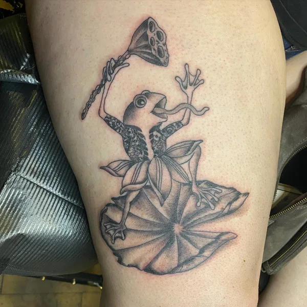 Japanese frog tattoo 30