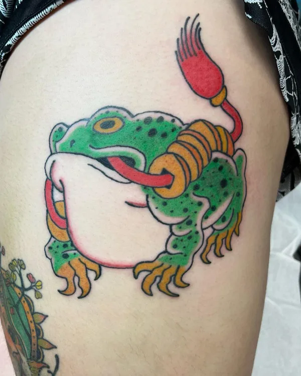 Japanese frog tattoo 35