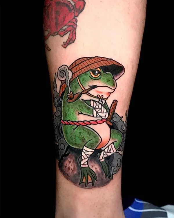 Japanese frog tattoo 36